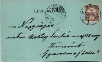 1901 Temesvár, Timisoara; Jenő herceg tér, Hadtest parancsnokság este holdfényben. Csendes Jakab kia...