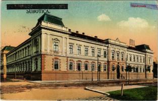 1941 Szabadka, Subotica; Törvényszék. Vasúti levelezőlapárusítás 36. sz. 1916. / court + "1941 Szabadka visszatért" "1941 Újvidék visszatért" So. Stpl. (EK)