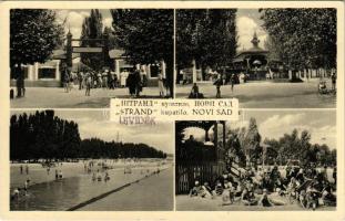 1941 Újvidék, Novi Sad; strand, fürdőzők / beach, bathing people + "1941 Újvidék visszatért" So. Stpl. (fl)