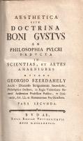 [Szerdahelyi György Alajos] Szerdahely, Georgius: 
Aesthetica sive doctrina boni gustus ex philosop...