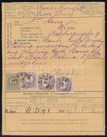 1888.júl.14. 35kr díjjegyes zárt Távirat belül Színesszámú 3 x 2kr + Feketeszámú 30kr díjkiegészítéssel "ORAHOVICA" - "NASIC" igen ritka és szép darab! RR!