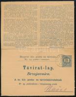1888.júl.14. 35kr díjjegyes zárt Távirat belül Színesszámú 3 x 2kr + Feketeszámú 30kr díjkiegészítés...