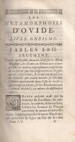 Ovidius, [Publius Naso]: Metamorphoses d'Ovide, traduites en françois, avec des remarques et de...