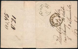 1858 3 x 3kr MP III. enyhén lépcsős bérmentesítés levélen "KARLSBURG" - Temesvár