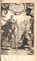 Ovidius, Publius Naso: P. Ovidii Nasonis Operum Tom 3.: Fastor. Lib. Tristium. De Ponto &amp; In Ibin. Cum notis selectiss. Varior studio. B. Cnippingii. [Amszterdam] Amstelodami, 1683. Ex Typographia Blaviana. Sumptibus Societatis. 1 t. (rézmetszetű díszcímlap) + [3]-810 + [10] p. Kötetünk szerkesztője az Ovidius-kiadásairól és gyűjtőszenvedélyéről nevezetes, kalandos életű holland humanista, idősebb Nicolaas Heinsius (1620-1681) bőséges latin jegyzetekkel ellátott Ovidius-kiadása "P. Ovidii Nasonis Opera In tres Tomos divisa" címmel jelent meg, 1670-ben, Leidenben. Példányunk a mű egy évvel később indult, amszterdami kiadásából származik, melynek szövegét Borchardus Cnippingius gondozta. A munka három kötetben teljes. Kötetünk az életmű kései szövegeit tartalmazza: a Fasti, a Tristia és az Epistulae ex Ponto (Levelek a Pontusból) című munkákat, a szövegek alatt két hasábba tördelt jegyzetanyaggal. A rézmetszetű díszcímlapon antik lovasjelenet. Az első előzéken régi tulajdonosi bejegyzés, néhány oldalon enyhe foxing, egy ív levelei téves sorrendben kötve. (P. Ovidii Nasonis Opera In tres Tomos divisa. Tomus III.) Öt bordára fűzött, díszesen aranyozott, enyhén kopott gerincű korabeli bőrkötésben, márványmintás festésű lapszélekkel. Szép példány.
