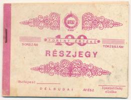 1983. "Délbudai ÁFÉSZ" kitöltetlen részjegy tömbje T:AU,XF hajtatlan de több fo.