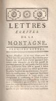 Rousseau, Jean-Jacques: Lettres écrites de la Montaigne.
Deux-Ponts, 1782. Chez Sanson et Compagnie...