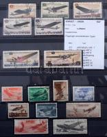 Nagyon tartalmas, főleg postatiszta LÉGIPOSTA gyűjtemény az egész világból jó kiadásokkal 30 fekete ...