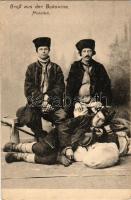 Gruß aus der Bukowina. Huzulen. Verlag Leon König (Czernowitz) / Üdvözlet Bukovinából. Huculok / Greetings from Bucovina! Hutsul folklore (EK)