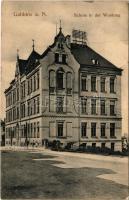 Jablonec nad Nisou, Gablonz an der Neisse; Schule in der Wustung / school (EK)