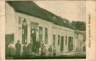 1935 Rétság, Rákóczi fejedelem út, Adler Izidor üzlete, Szabó F. vendéglője, étterem. Foto Mészöly felvétele és kiadása (kis szakadás / small tear)