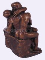 Szerelmespár bronzírozott asztaldísz, m: 11 cm