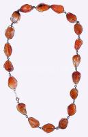 Régi minerál nyaklánc, fém szerelékben