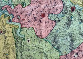 Helvécia térképével díszített kendő, cca 80x80 cm