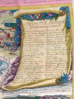 Helvécia térképével díszített kendő, cca 80x80 cm