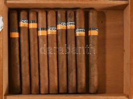 Cohiba kubai szarv, 9 darab, fa dobozban, 19x26 cm