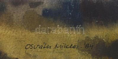 Osváth Miklós (1935-2004): Tájház Hajduszoboszlón, Akvarell, papír, jelzett és datált. 41x56 cm