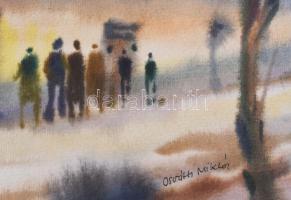 Osváth Miklós (1935-2004): Százéves ház Őrségben , Akvarell, papír, jelzett és datált. 38x59 cm