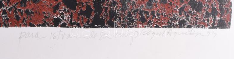 Azonosítatlan spanyol művész: Szűrrealista grafika. Litográfia, papír, jelzett, sorszámozott 9/20.Te...