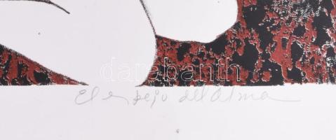 Azonosítatlan spanyol művész: Szűrrealista grafika. Litográfia, papír, jelzett, sorszámozott 9/20.Te...