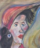 Scheiber jelzéssel: Cigarettázó nő. Akvarell, papír. Jelzett, üvegezett keretben 32x24 cm