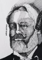 Boros Zsolt György (1944) Péch Antal - Pazola Henrik emlékérem terv. Tus, akvarell, Jelzett 20x30 cm