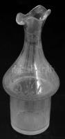 Antik olaj-ecet kínáló üveg, csiszolt mintával, m: 15 cm