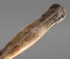 Ezüst (Ag) nyelű hatszemélyes süteményes készlet. Bécs, 1872-1922 közötti fémjel, 800 ezrelékes ezüs...