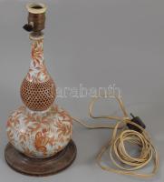 Herendi Zova mintás asztali lámpa test. Fa szerelékkel, m: 36 cm