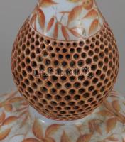 Herendi Zova mintás asztali lámpa test. Fa szerelékkel, m: 36 cm