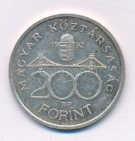 1992. 200Ft Ag "MNB" T:AU patina Adamo F13