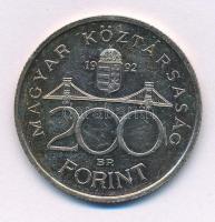 1992. 200Ft Ag "MNB" T:AU patina Adamo F13