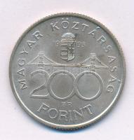 1993. 200Ft Ag "MNB" T:AU,XF patina Adamo F13