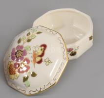 Zsolnay pillangó mintás bonbonier, jelzett, hibátlan, d: 9 cm