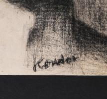 Kondor jelzéssel: Férfi arc. Szén, papír. 31x25 cm Kartonon