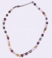 Cukorszínű tenyésztett gyöngy nyaklánc, h: 40 cm