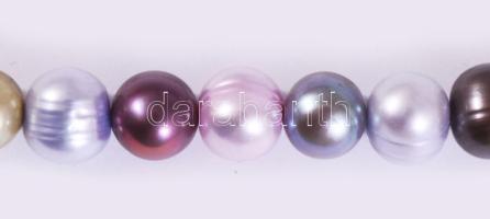 Cukorszínű tenyésztett gyöngy nyaklánc, h: 40 cm