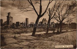 Brest, Brest-Litowsk; Brandruinen / WWI German military, ruins after the fire (EK)