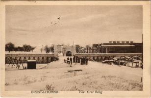 1916 Brest, Brest-Litowsk; Fort Graf Berg / WWI German military, fortress in winter