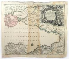 [A Fekete tenger, a Krím félsziget és Tatárföld térképe] Tobias Conrad Lotter (1717?1777) : Tabula Synoptica Totius Fluminis Danubii A Fontibus Usque Ade Ostia . Részlet. Színezett rézmetszet 49x58 cm Foltos.