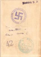 1938 Német katonák horogkeresztes zászlókkal / WWII German NSDAP Nazi military, soldiers. photo + So...