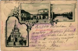 1902 Minsk, La cathédrale, Rue Malomonastirekaja, L'hopital / cathedral, street view, horse-dra...
