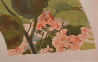 E. Duez: Éventail. Litográfia, papír. 34x66 cm Jelzett a nyomaton