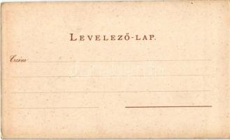 Budapest I. A budai királyi vár Mátyás idejében. Geittner és Rausch kiadása. Art Nouveau litho (EK)