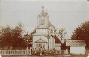 Russ. Kirche in Turya / Russian Orthodox church, WWI K.u.k. and German military. photo (worn corners...