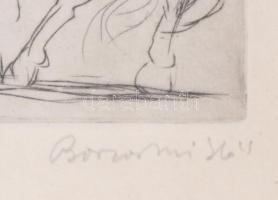 Borsos Miklós (1906-1990) Attila. Rézkarc, papír, jelzett, 14x10 cm Üvegezett keretben