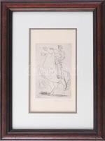 Borsos Miklós (1906-1990) Attila. Rézkarc, papír, jelzett, 14x10 cm Üvegezett keretben