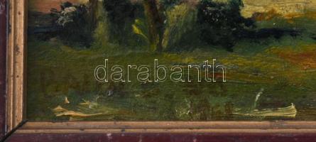 Balla jelzéssel: Szénaboglya. Olaj, karton, Keretben. 17x23 cm