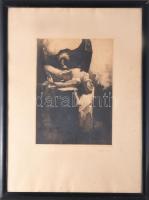 Horváth Endre (1896-1954): Prométheusz rézkarc. Jelzett, 37x28 cm Üvegezett keretben