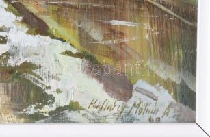 H. Molnár István: Eger. Olaj. Farost. Jelzett, keretben 29x39 cm